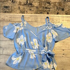 Sienna Sky Light Blue Floral Blouse